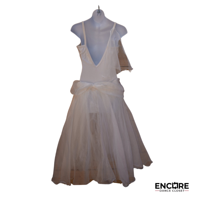 White Cotton Leotard with Shimmery Tulle Skirt