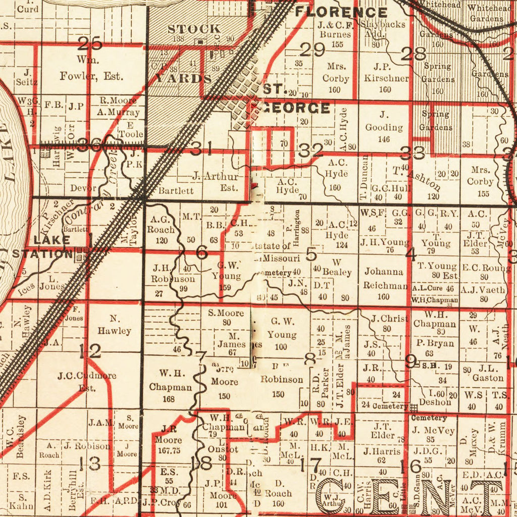 Vintage Map of Buchanan County, Iowa 1895