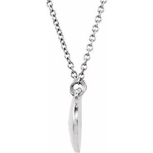 14K White Gold .02 CTW Natural Diamond Domed 16 1/2" Necklace