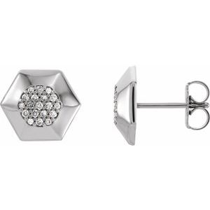 Platinum 1/6 CTW Natural Diamond Geometric Earrings