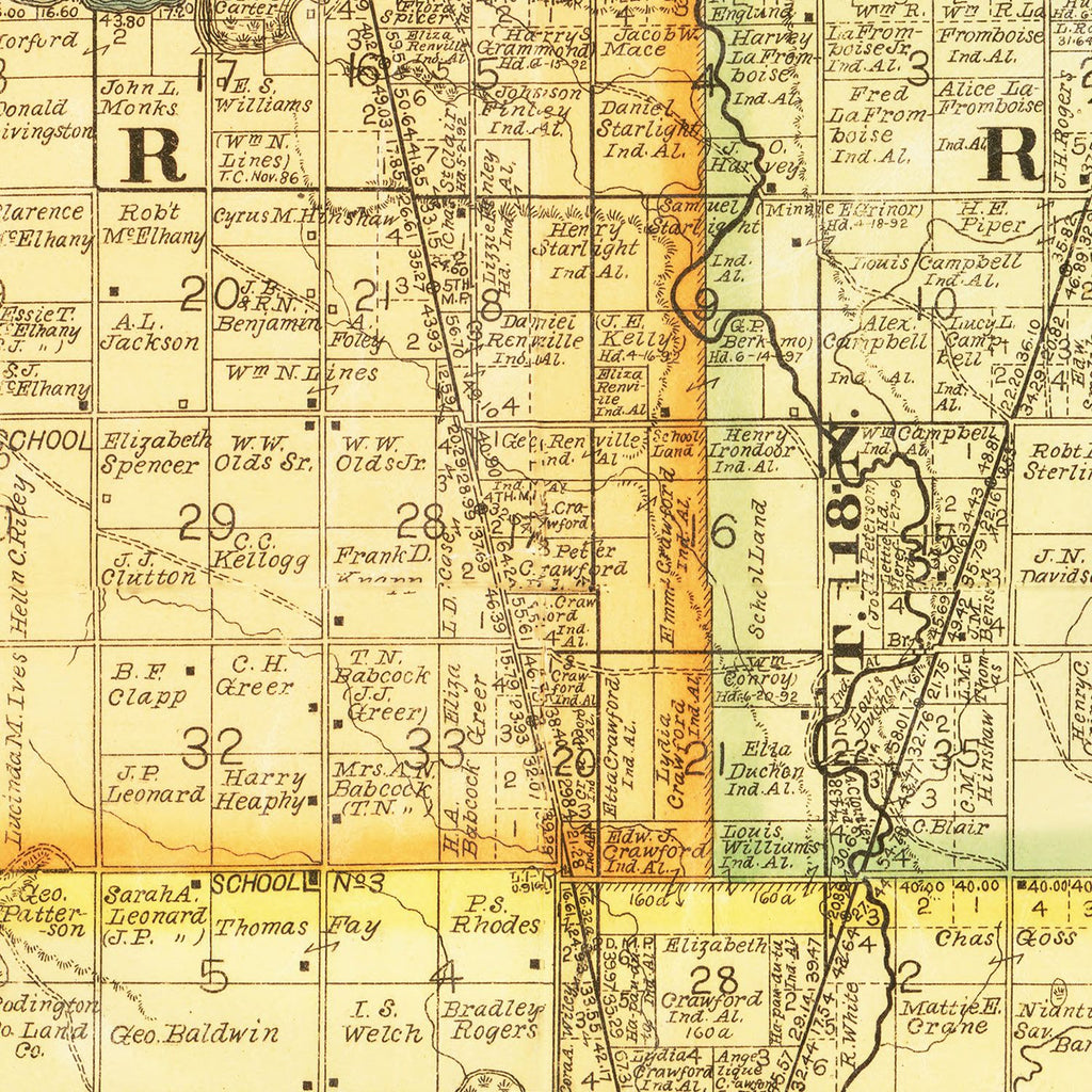 Vintage Map of Codington County, South Dakota 1898