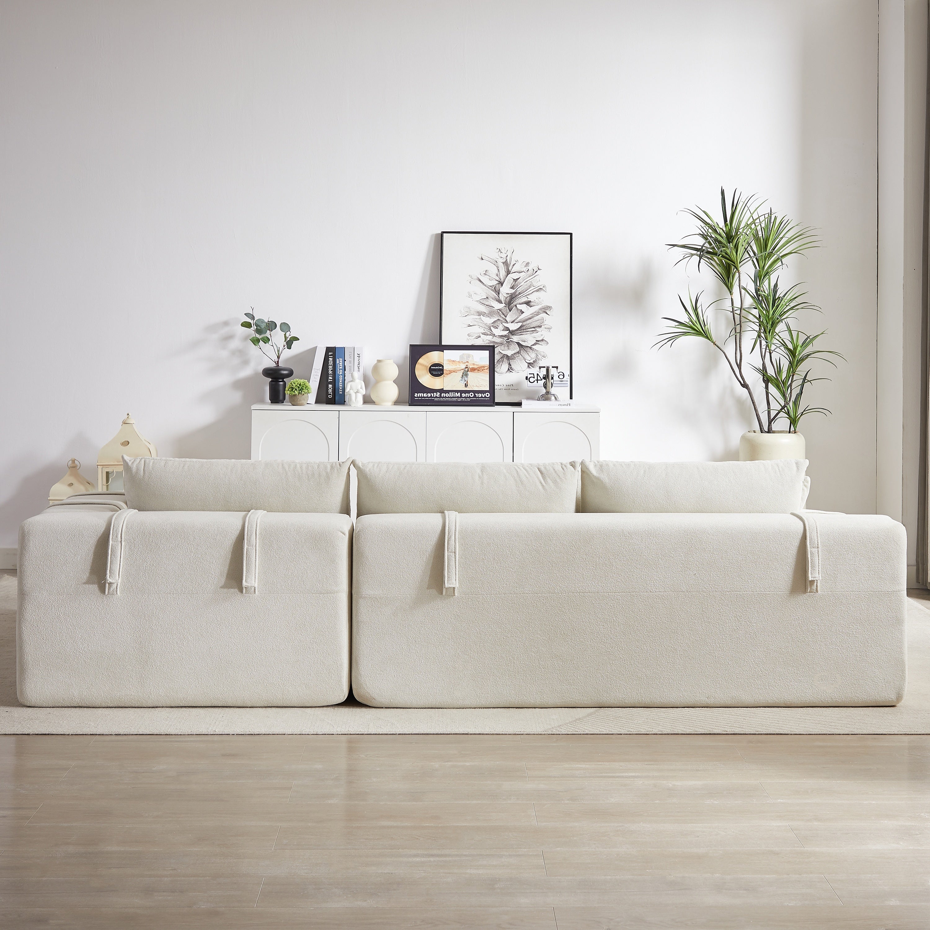 Modern Chenille Upholstered Sectional Sofa Couch Set,Modular 108' L Shaped Sectional Living Room Sofa Set With 6 Pillows,Free Combination Sofa Couch for Living Room,Bedroom