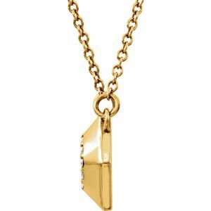 14K Yellow Gold .08 CTW Natural Diamond Geometric 16.5" Necklace