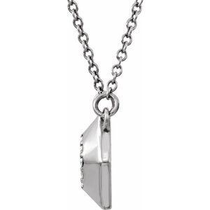 Platinum .08 CTW Natural Diamond Geometric 16.5" Necklace