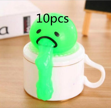 Funny Vomiting Egg Yolk Toy – Stress Relief Squishy Prank Gift