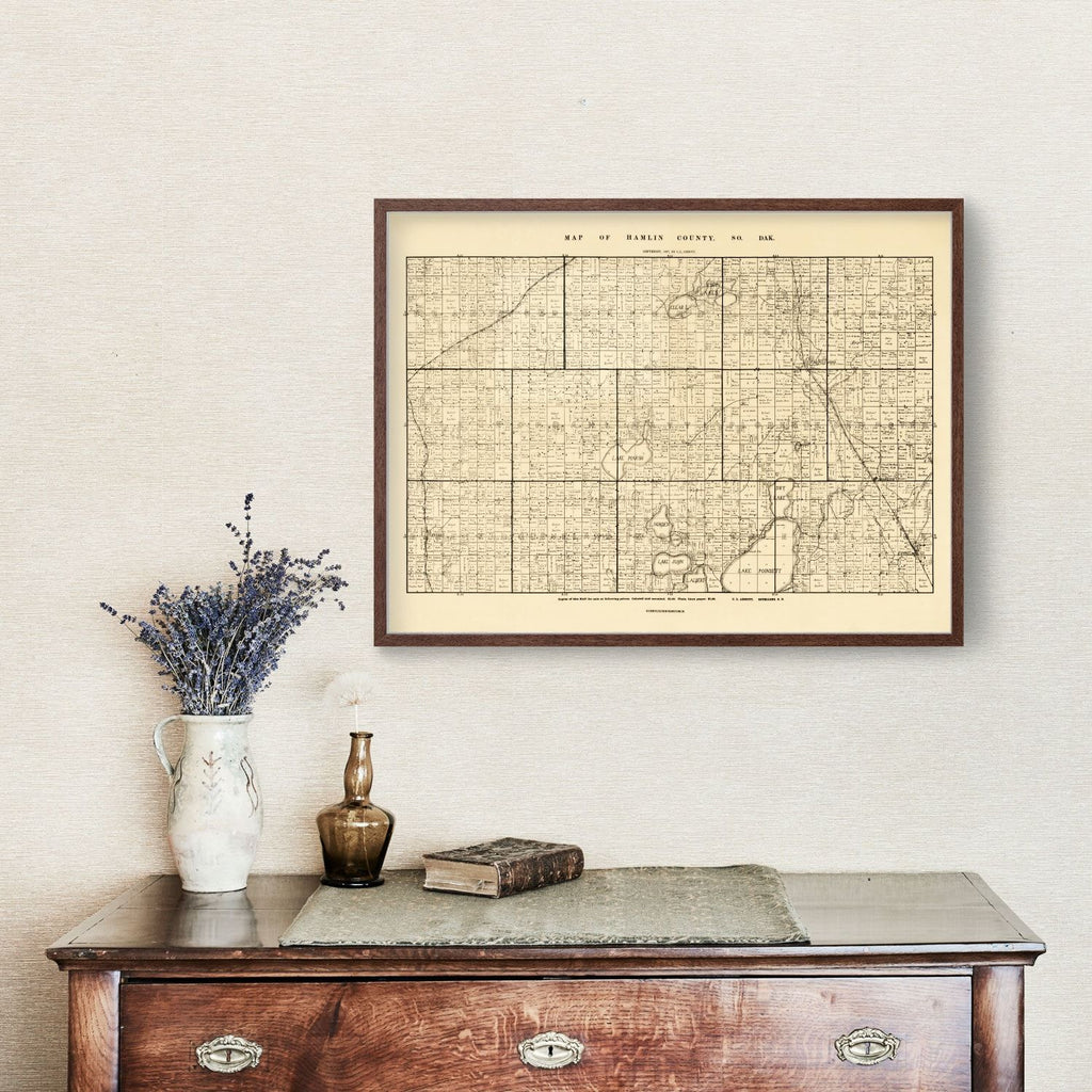 Vintage Map of Hamlin County, South Dakota 1897