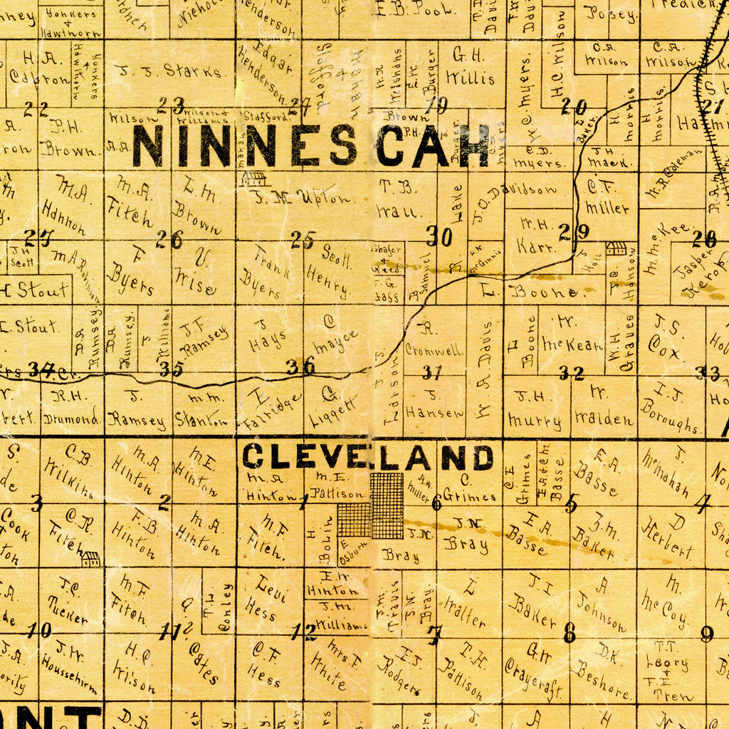 Vintage Map of Kingman County, Kansas 1887