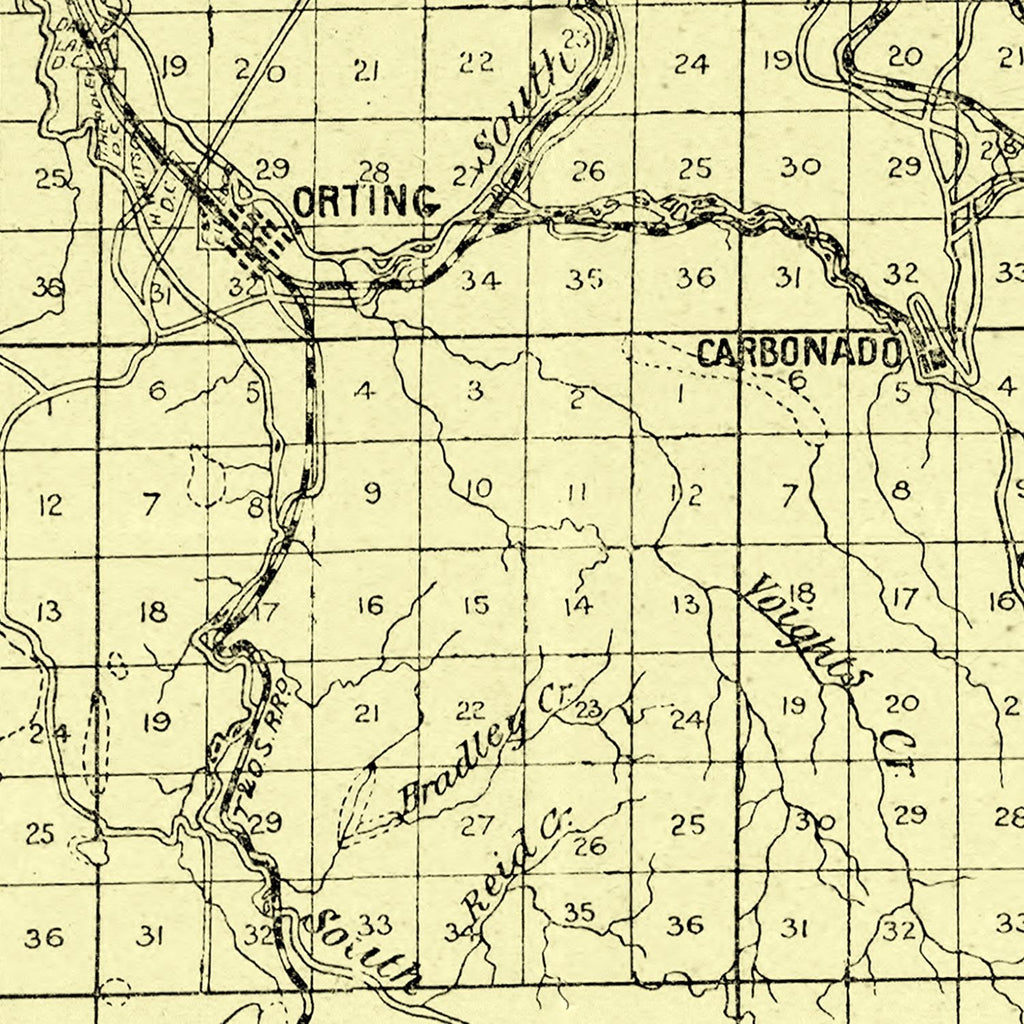 Vintage Map of Pierce County, Washington 1890