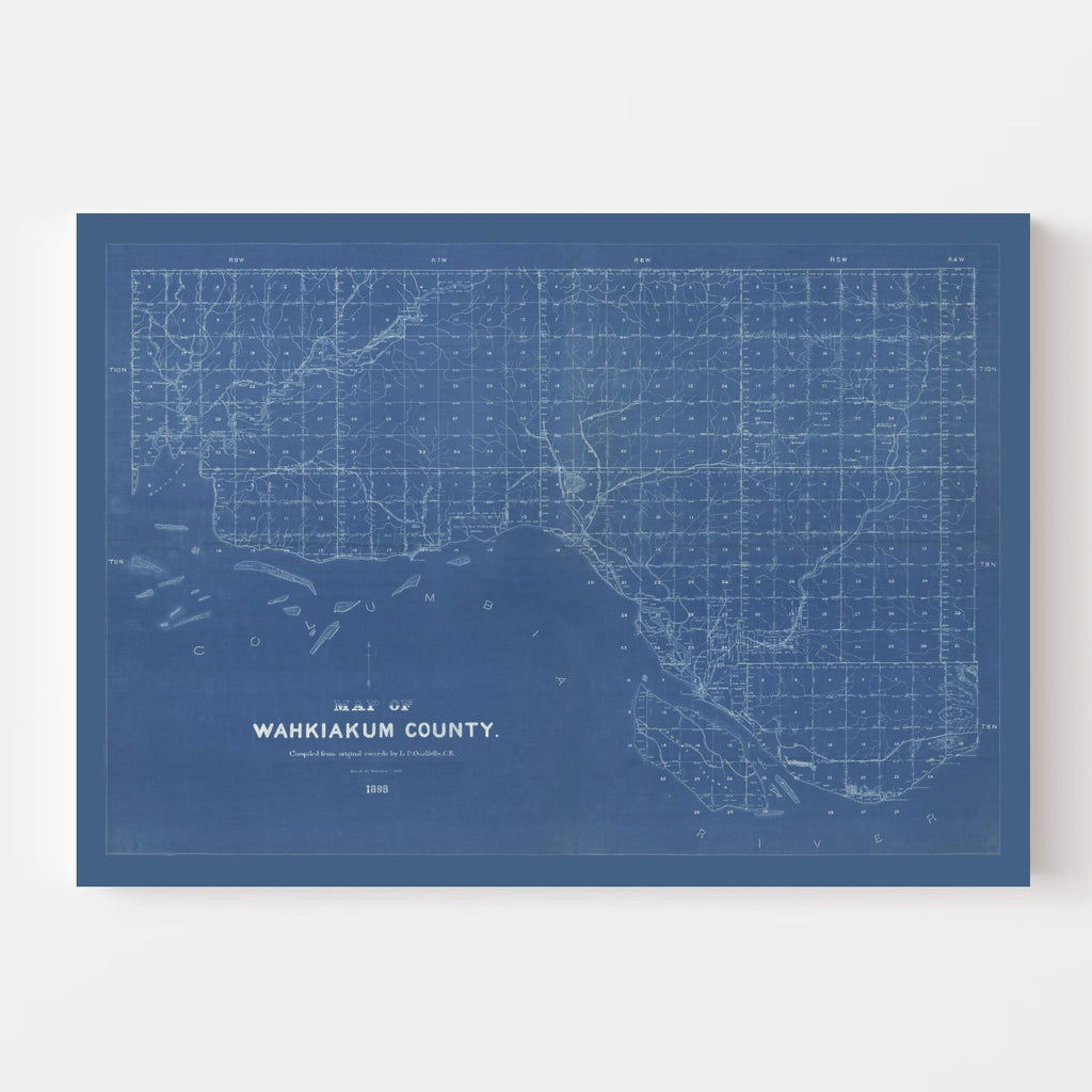 Vintage Map of Wahkiakum County, Washington 1898
