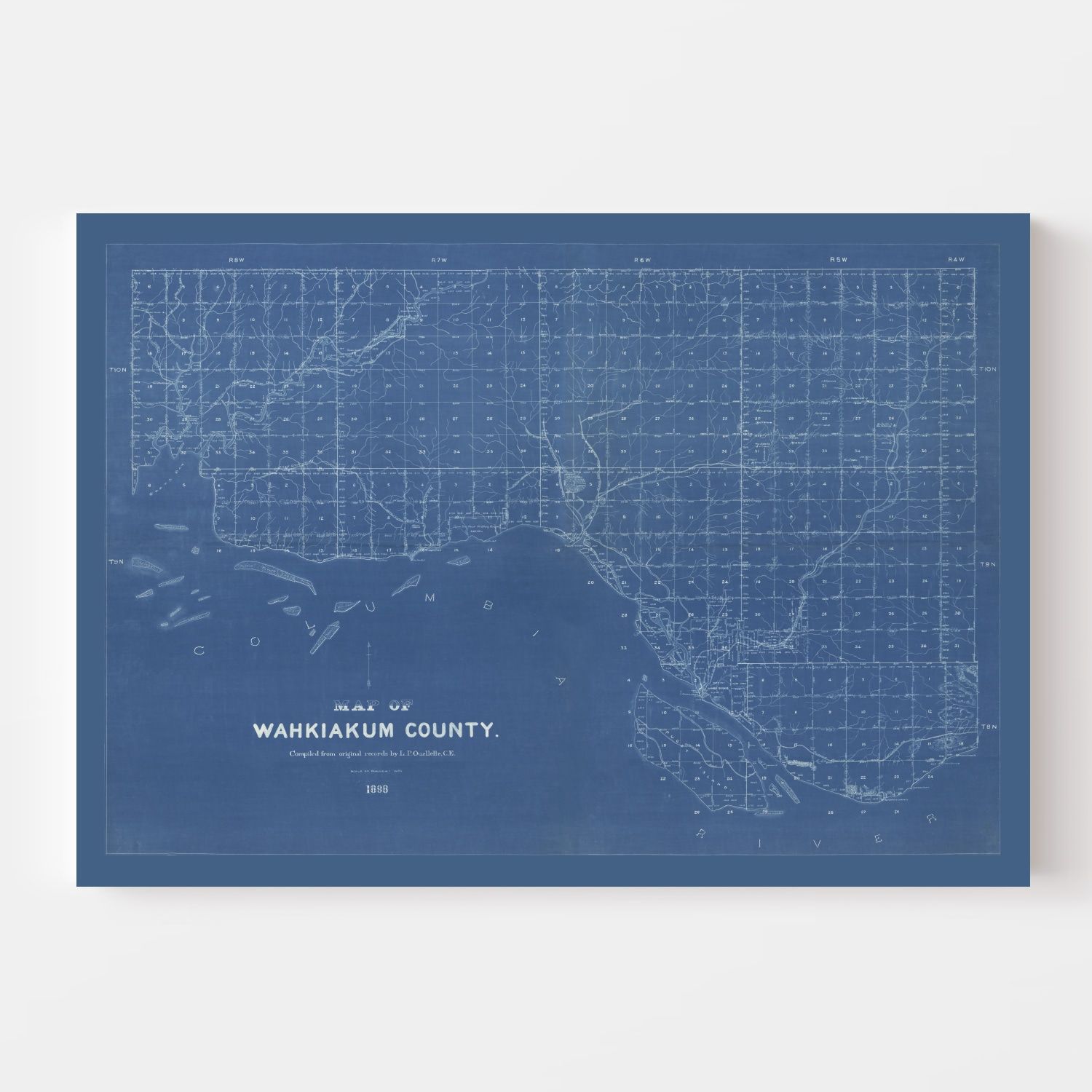 Vintage Map of Wahkiakum County, Washington 1898