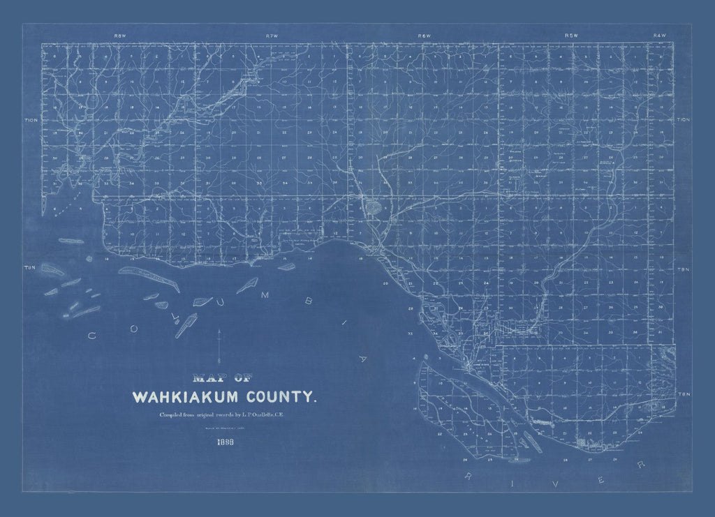 Vintage Map of Wahkiakum County, Washington 1898