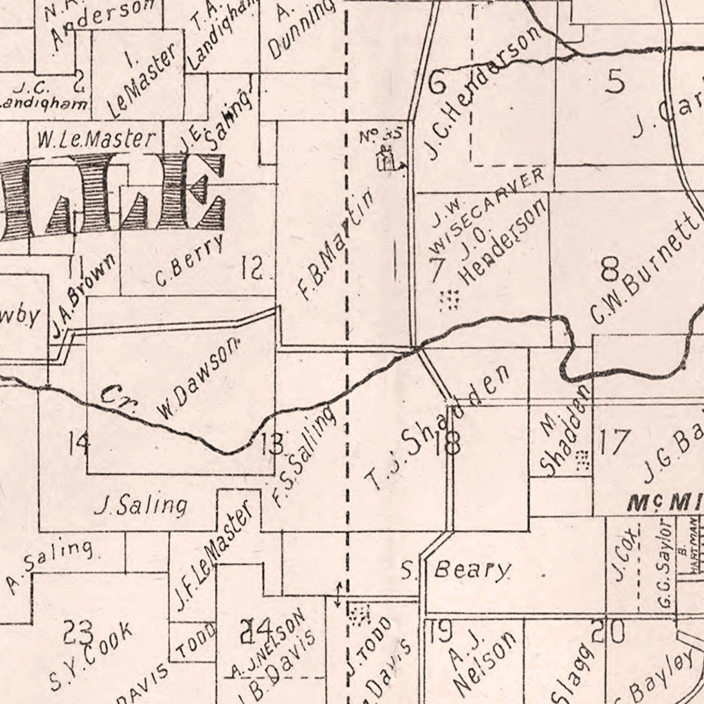 Vintage Map of Yamhill County, Oregon 1879