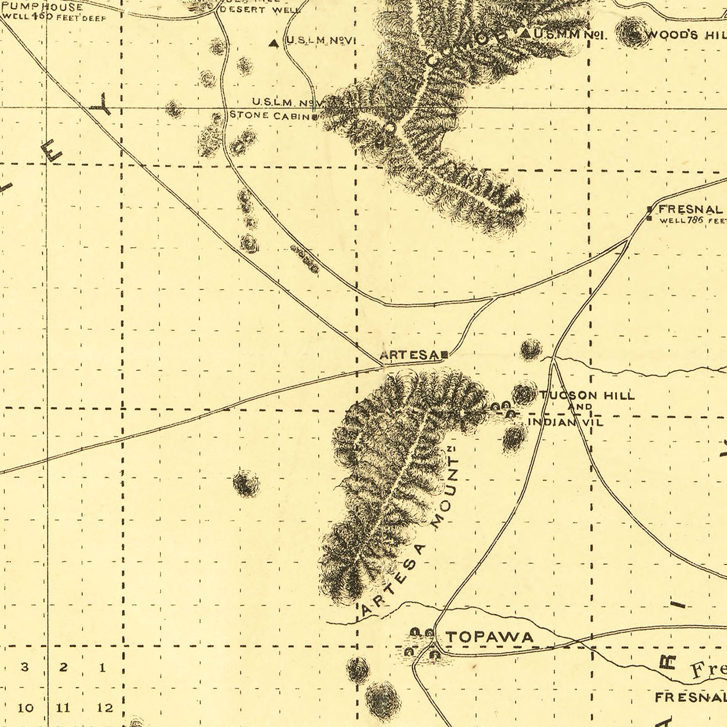 Vintage Map of Pima County, Arizona 1893