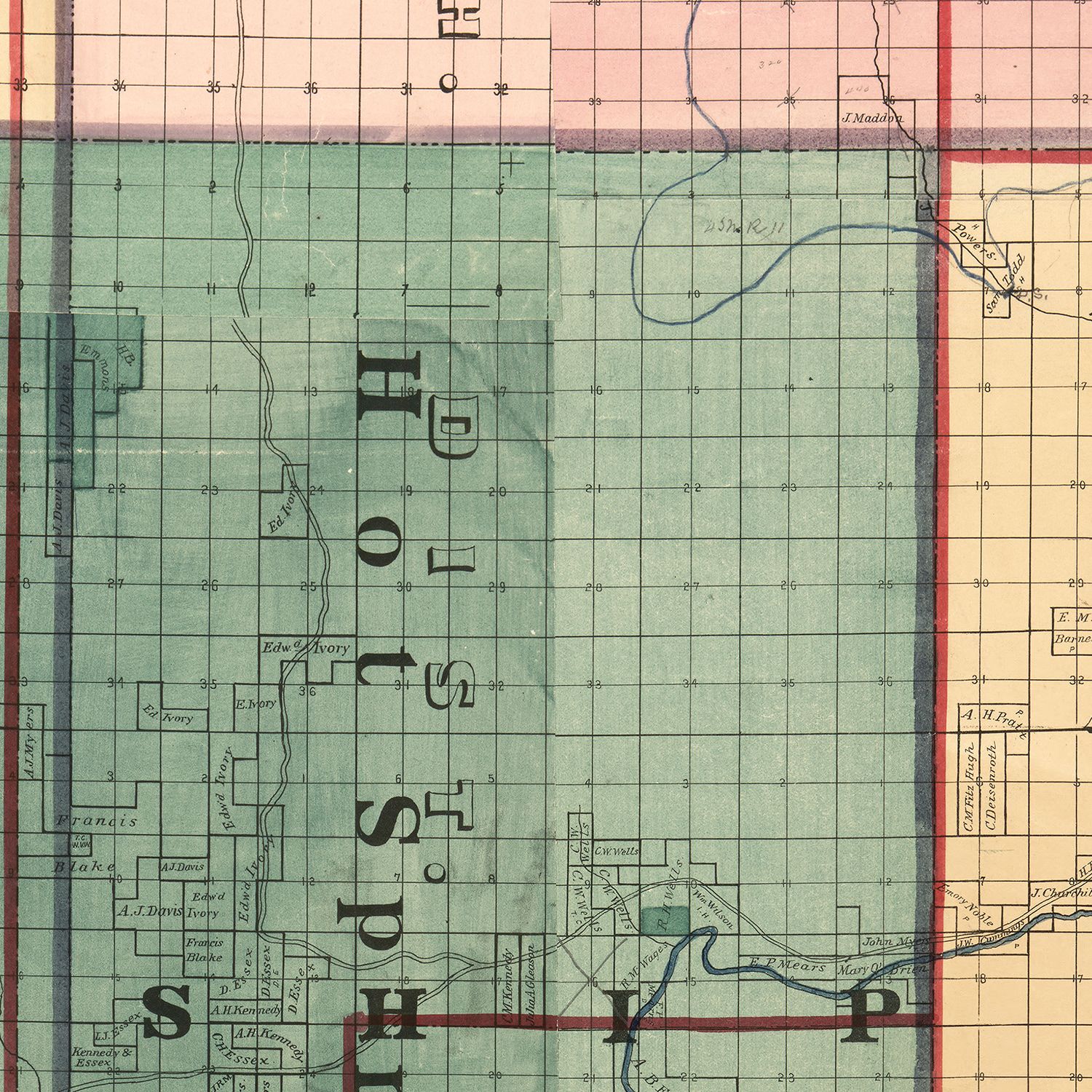 Vintage Map of Modoc County, California 1887