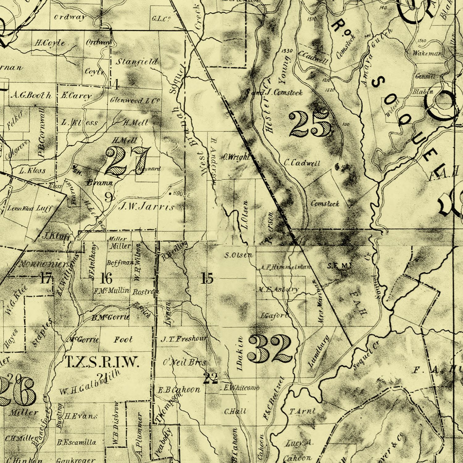 Vintage Map of Santa Cruz County, California 1889