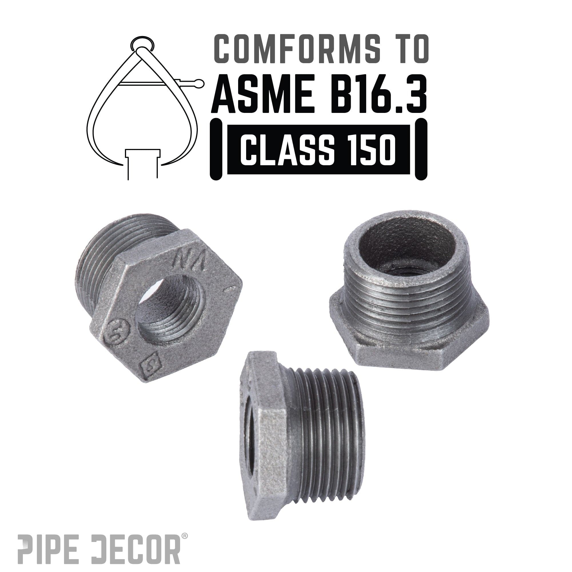1 1/2 in. x 3/4 in. Black Bushing