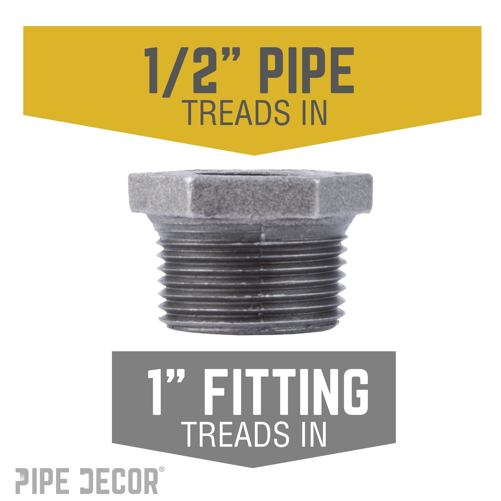 1 in. x 1/2 in. Black Bushing