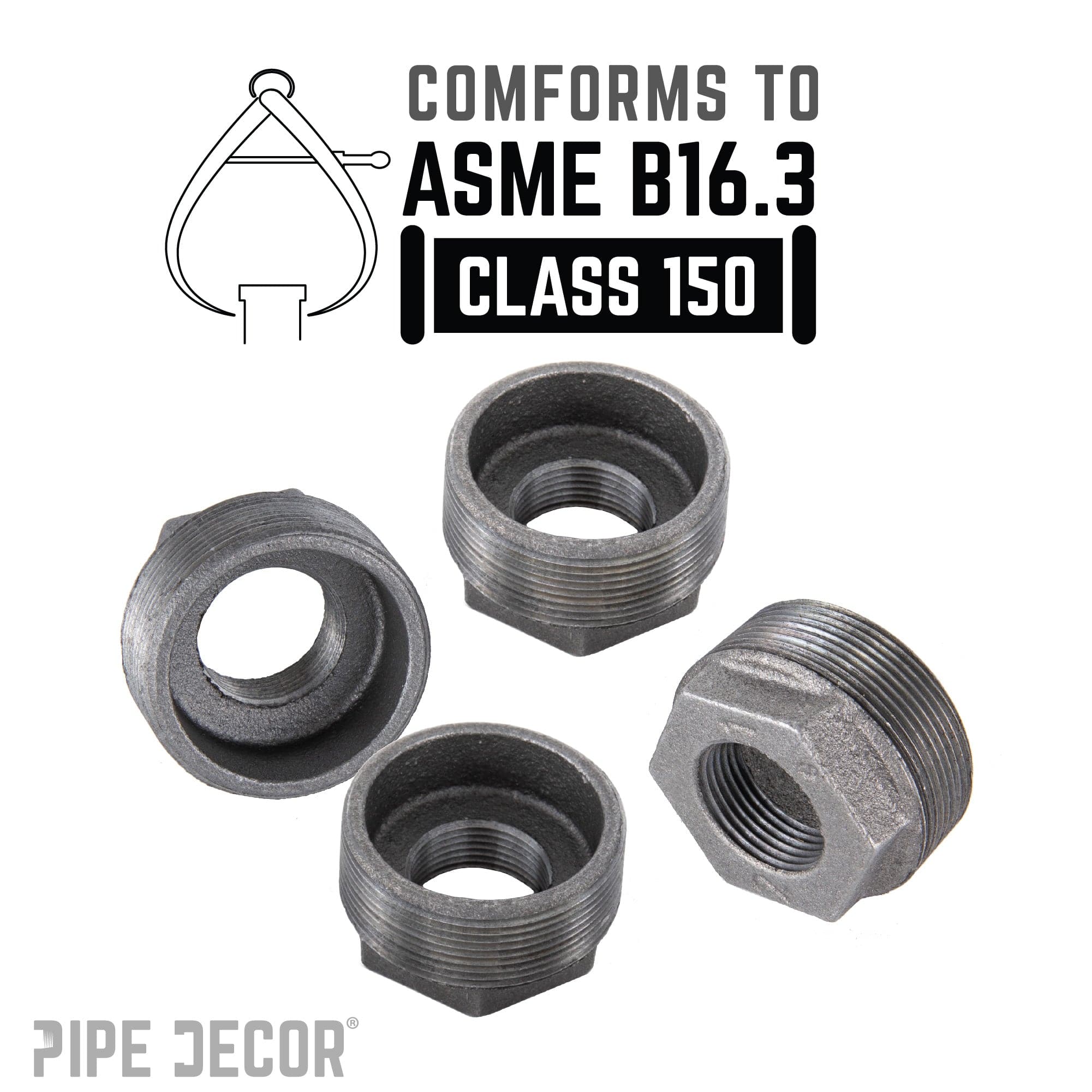 1 1/4 in. x 1/2 in. Black Bushing