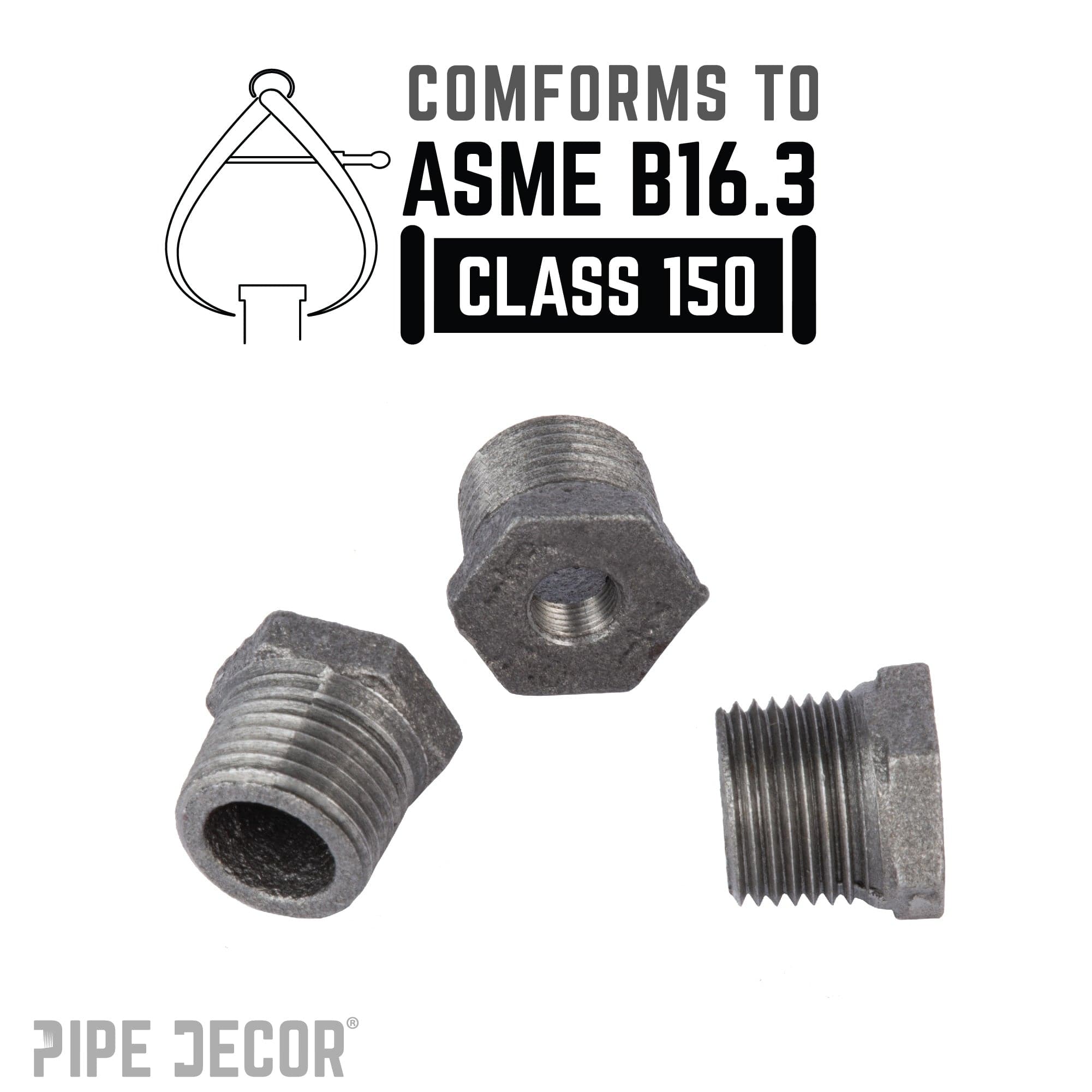 1/2 in. x 1/8 in. Black Bushing