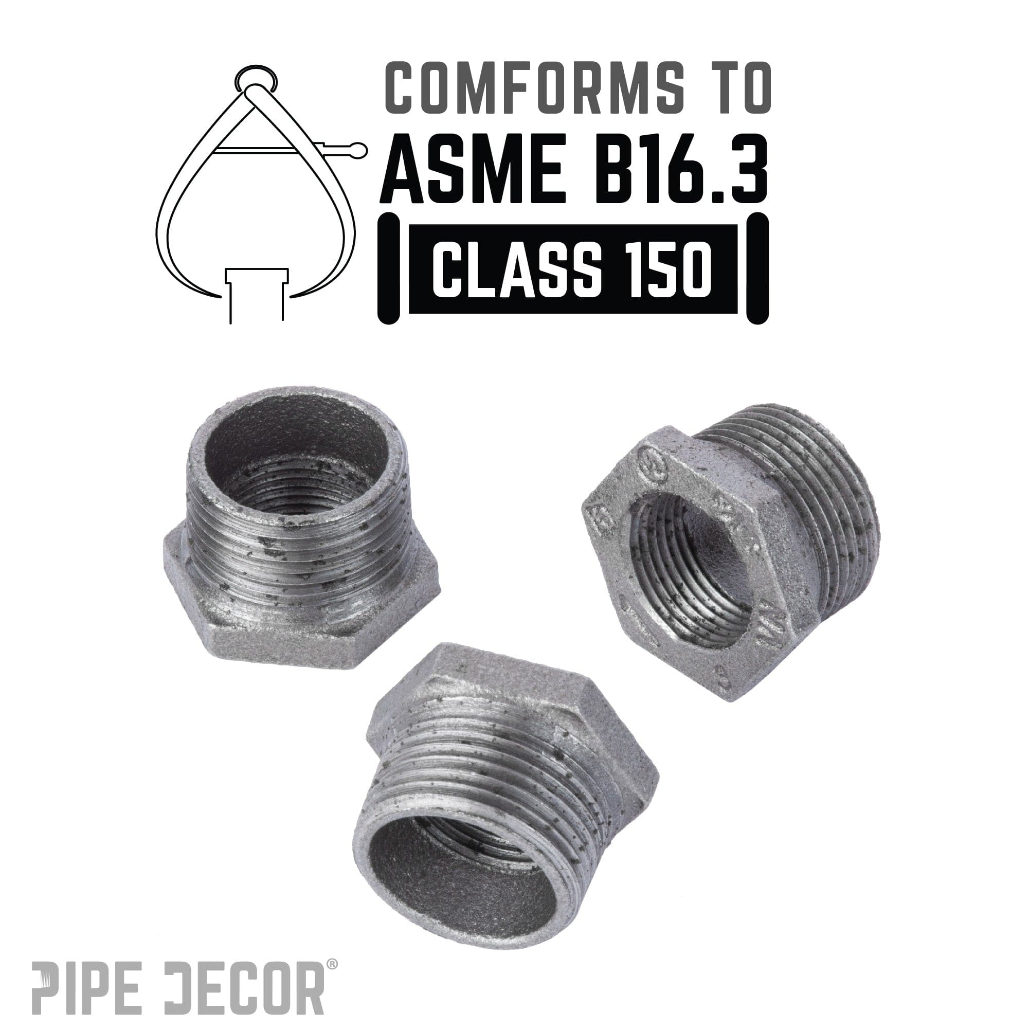 1 in. x 3/4 in. Black Bushing