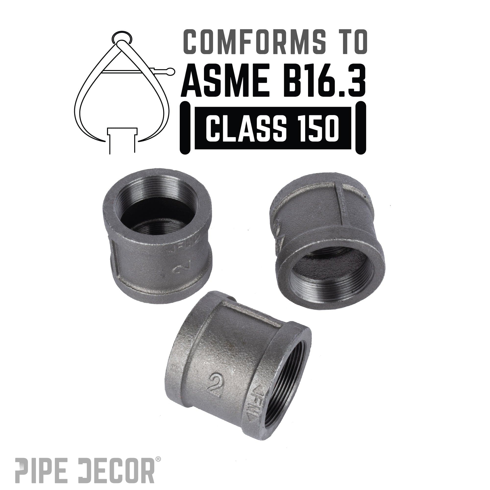 2 in. Black Coupling