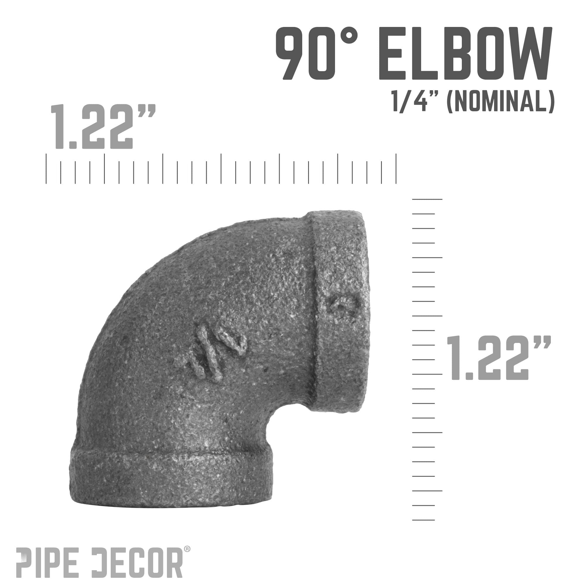 1/4 in. Black  90 Degree Elbow