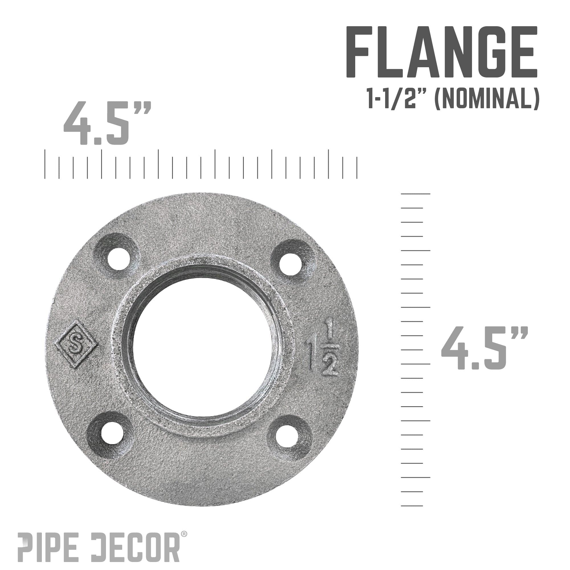 1 1/2 in. Black Floor Flange