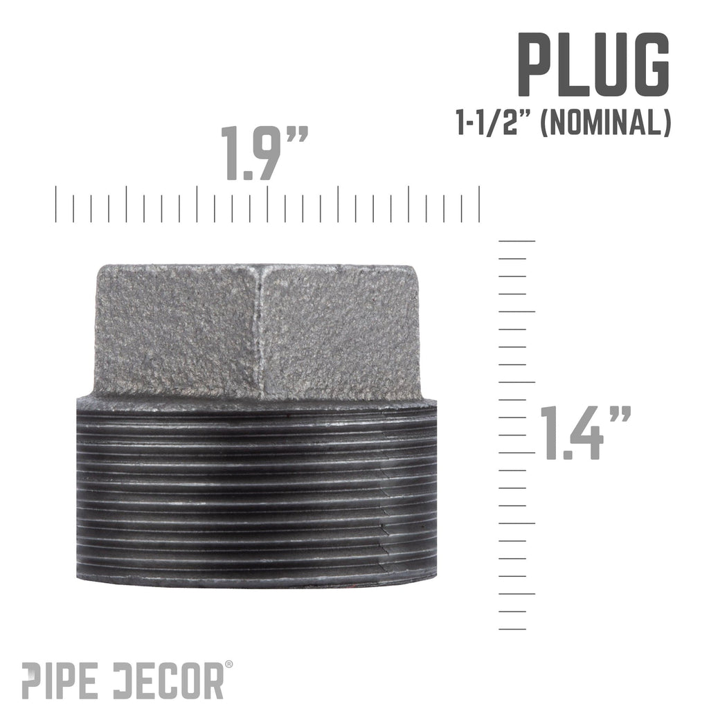 1 1/2 in. Black Plug