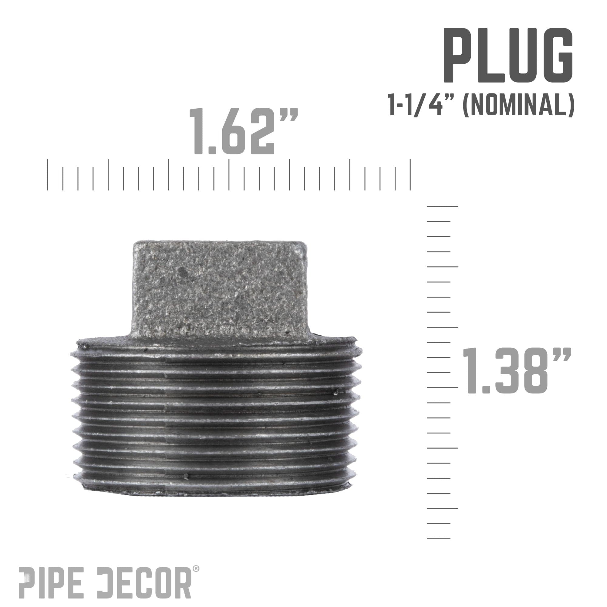 1 1/4 in. Black Plug