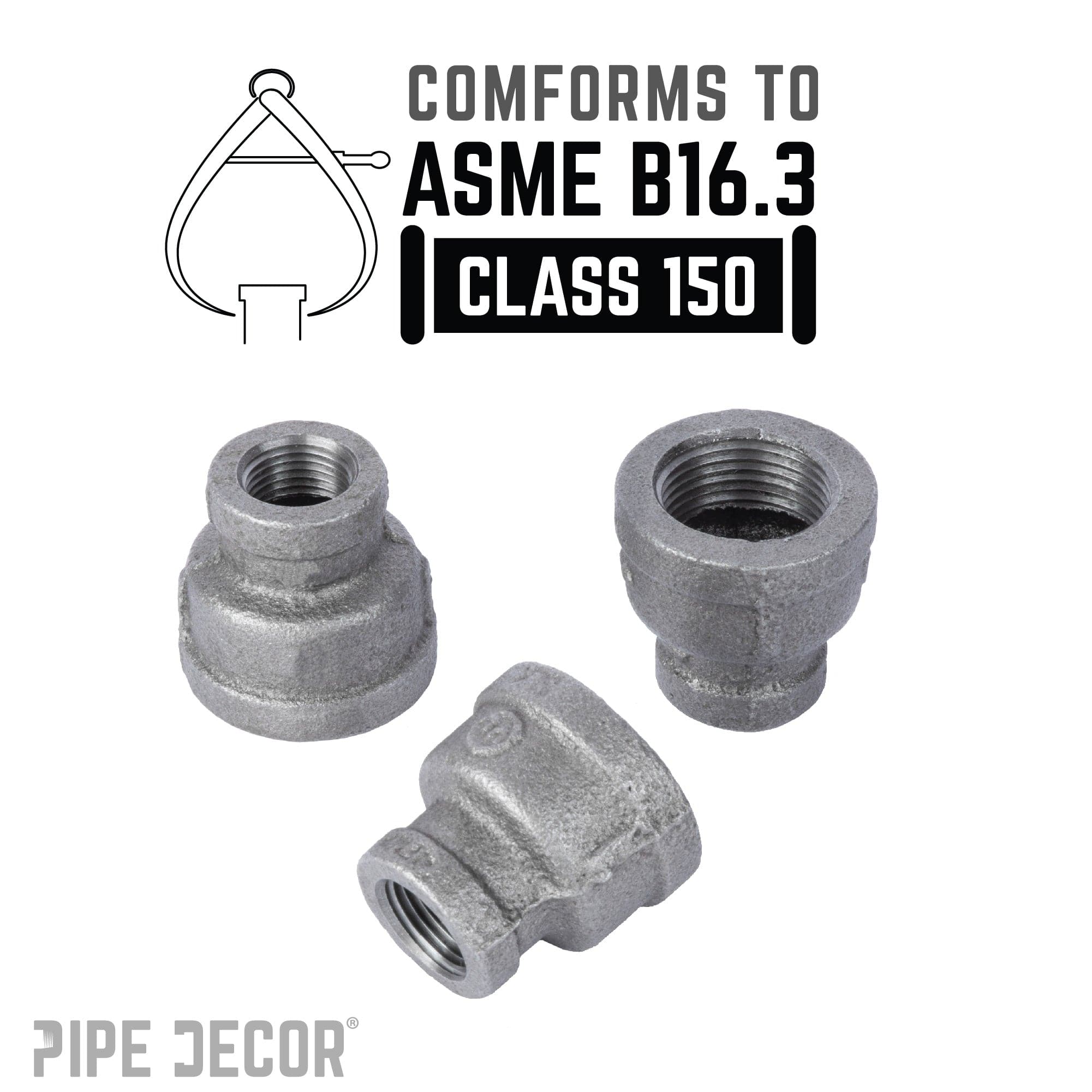 1 1/2 in. x 1/2 in. Black Reducing Coupling