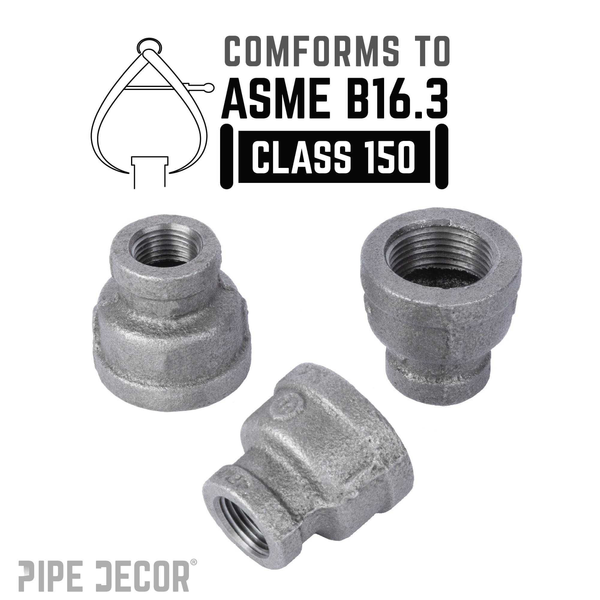 1 1/2 in. x 1 in. Black Reducing Coupling