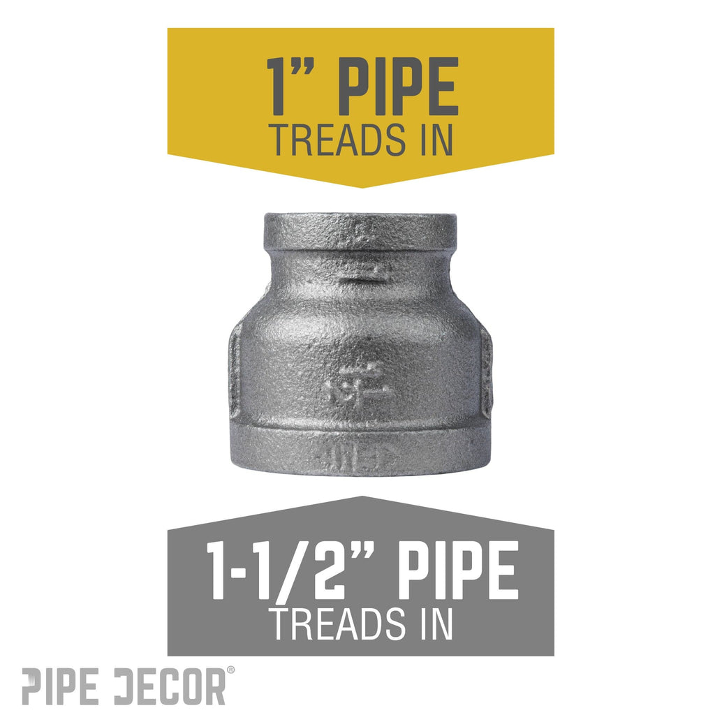 1 1/2 in. x 1 in. Black Reducing Coupling
