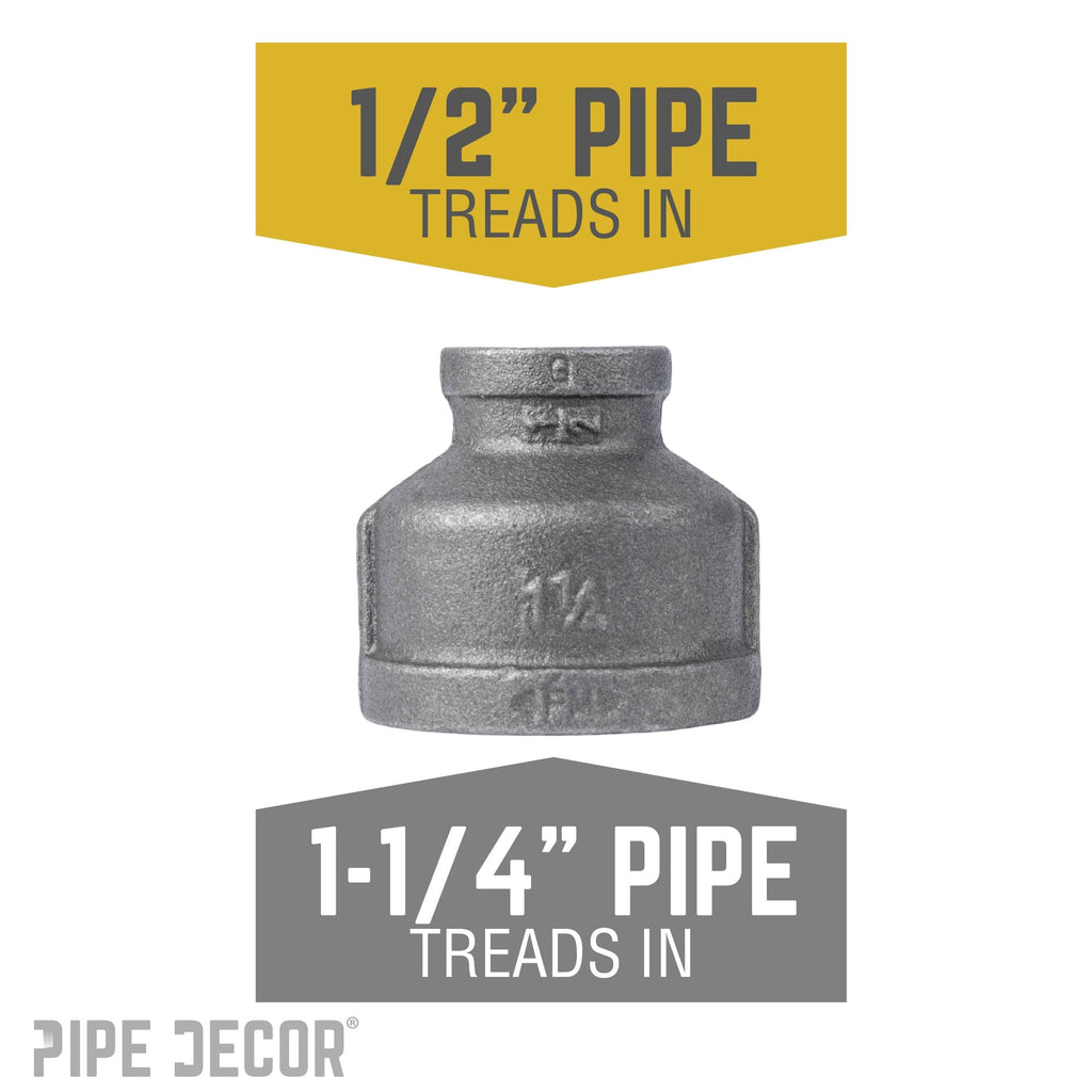 1 1/4 in. x 1/2 in. Black Reducing Coupling
