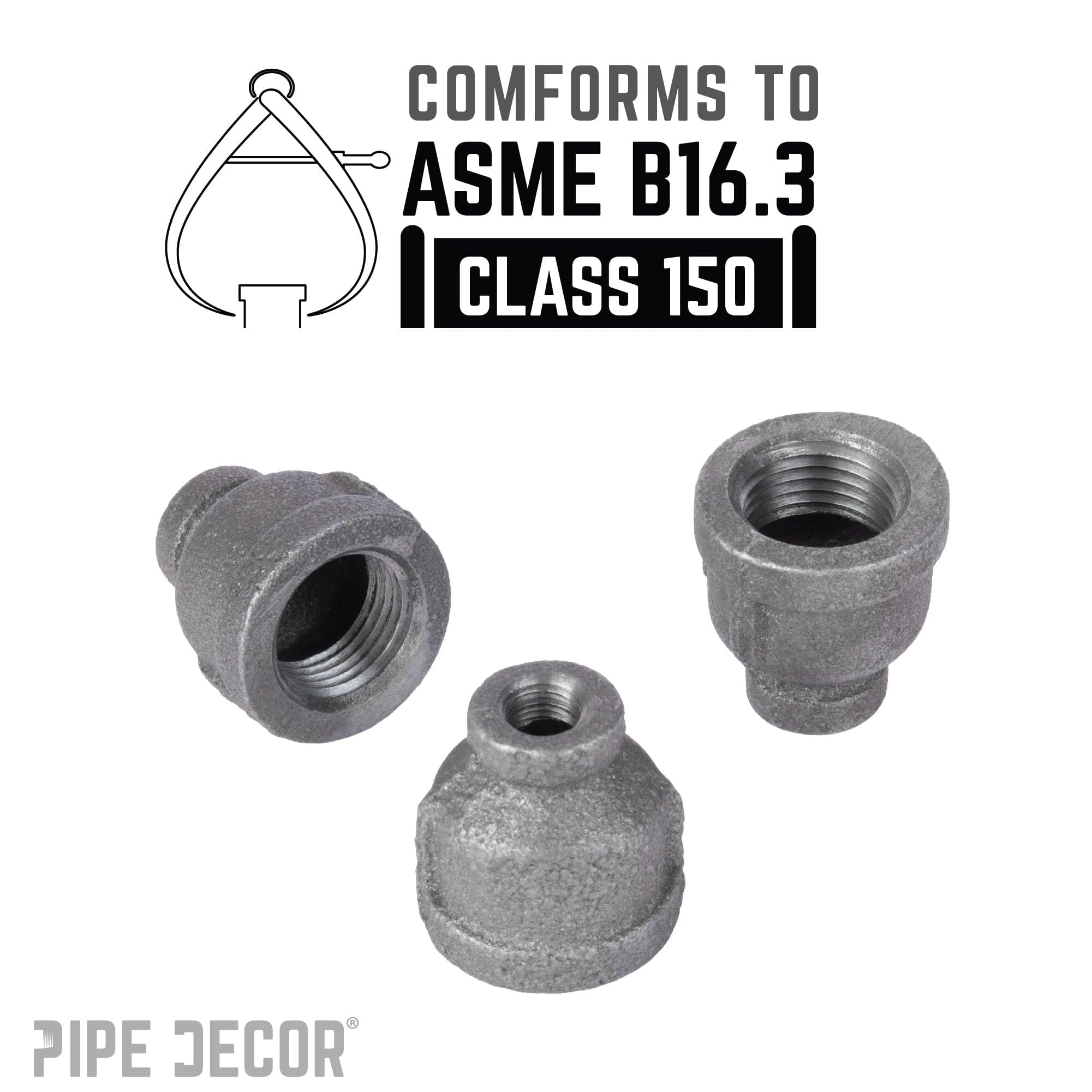 1/2 in. x 1/8 in. Black Reducing Coupling
