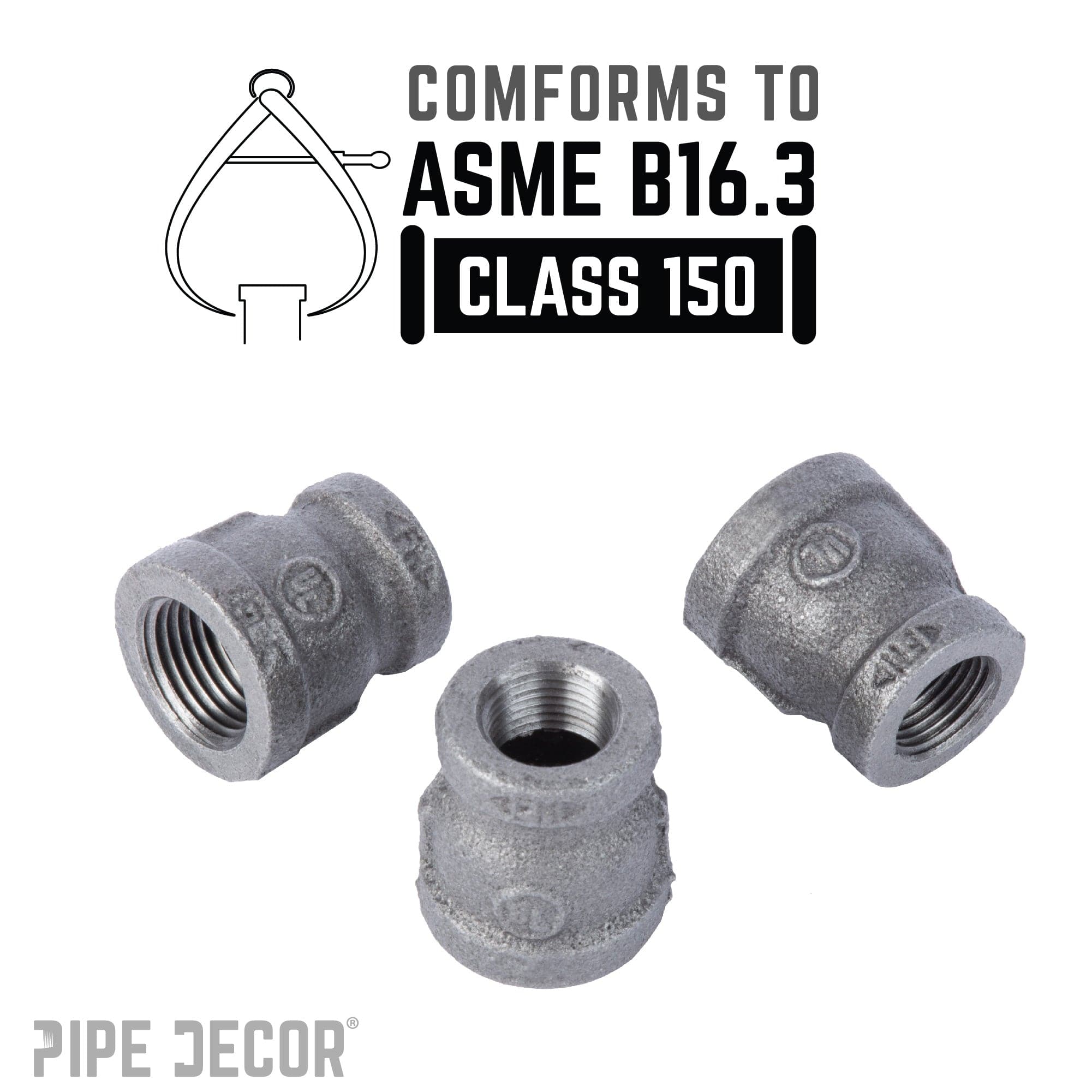 1/2 in. x 3/8 in. Black Reducing Coupling