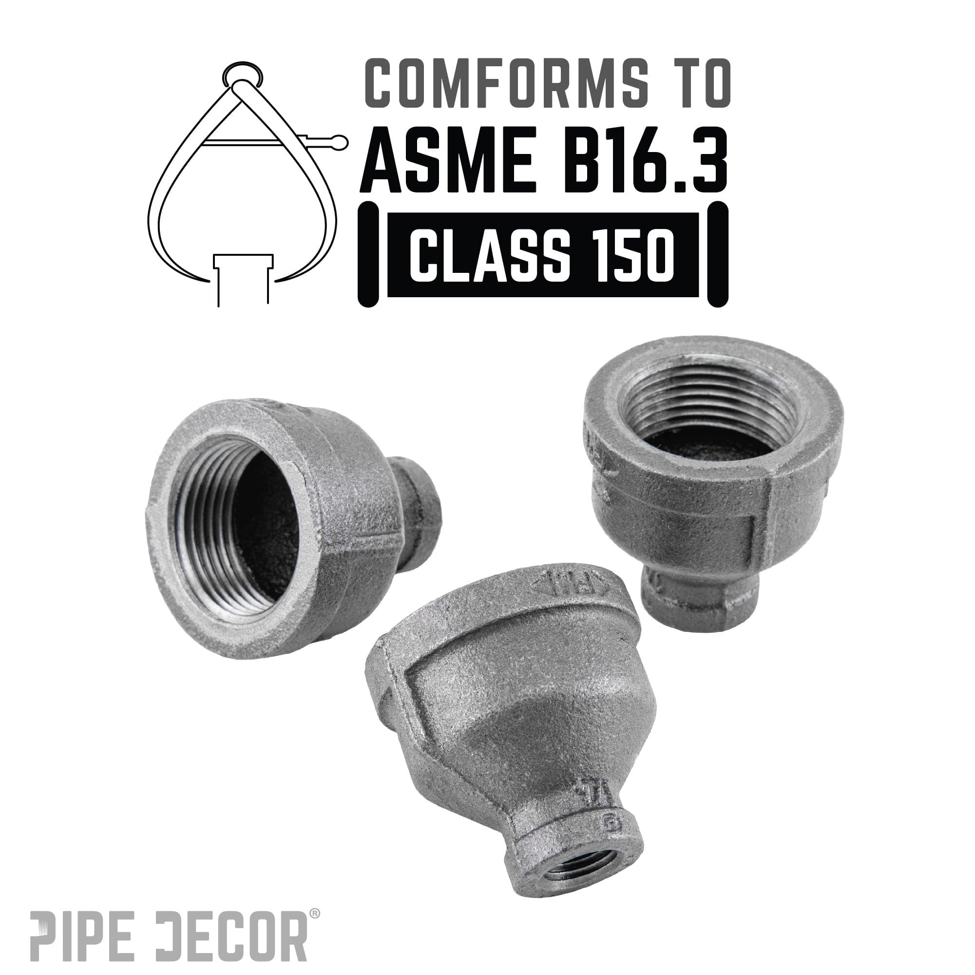 2 in. x 3/4 in. Black Reducing Coupling