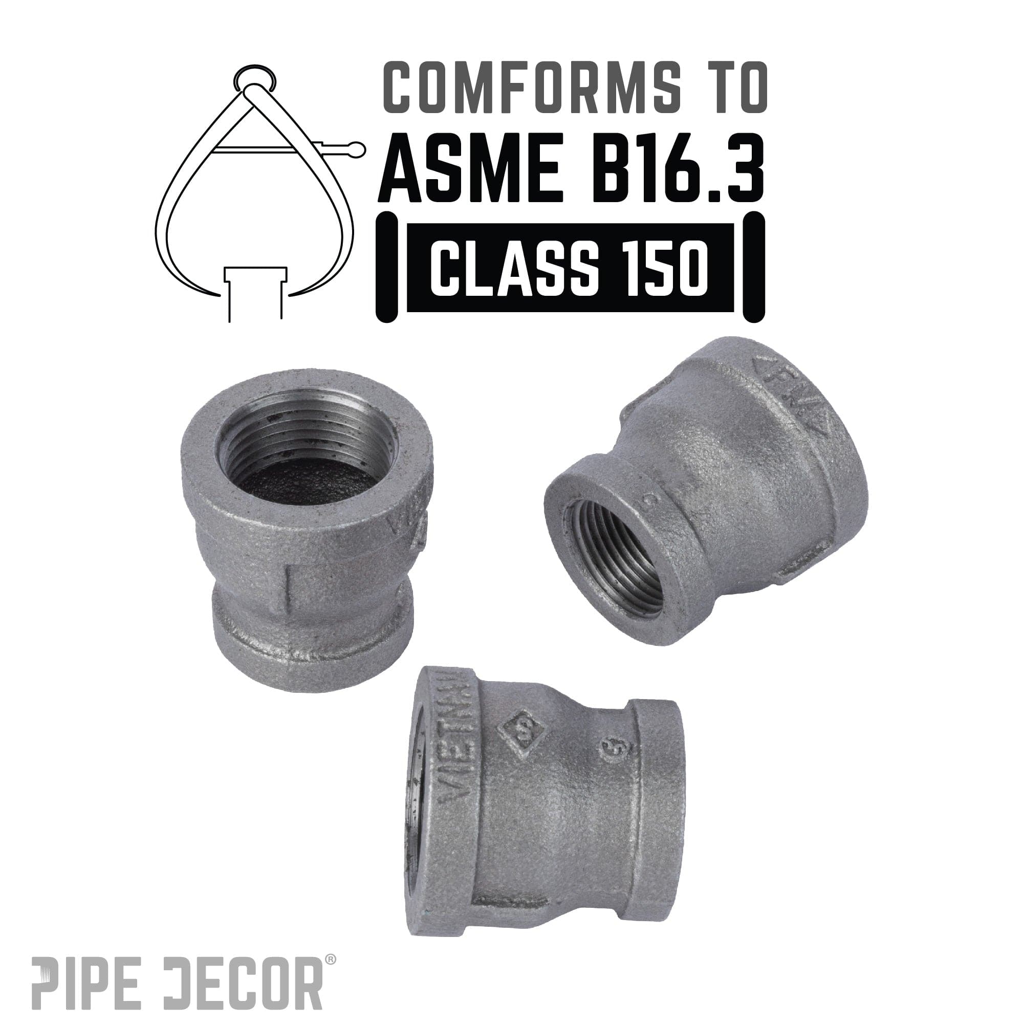 3/4 in. x 1/2 in. Black Reducing Coupling