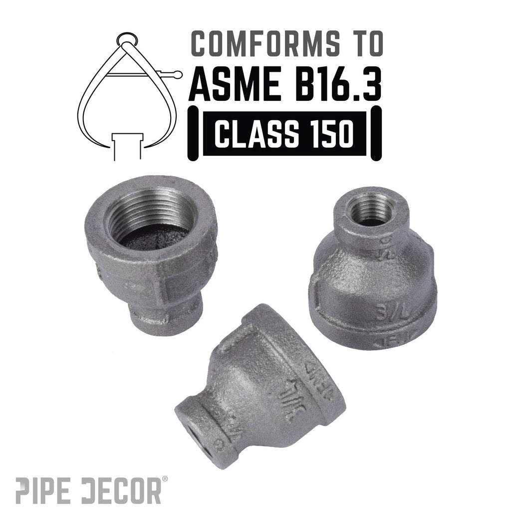 3/4 in. x 1/4 in. Black Reducing Coupling