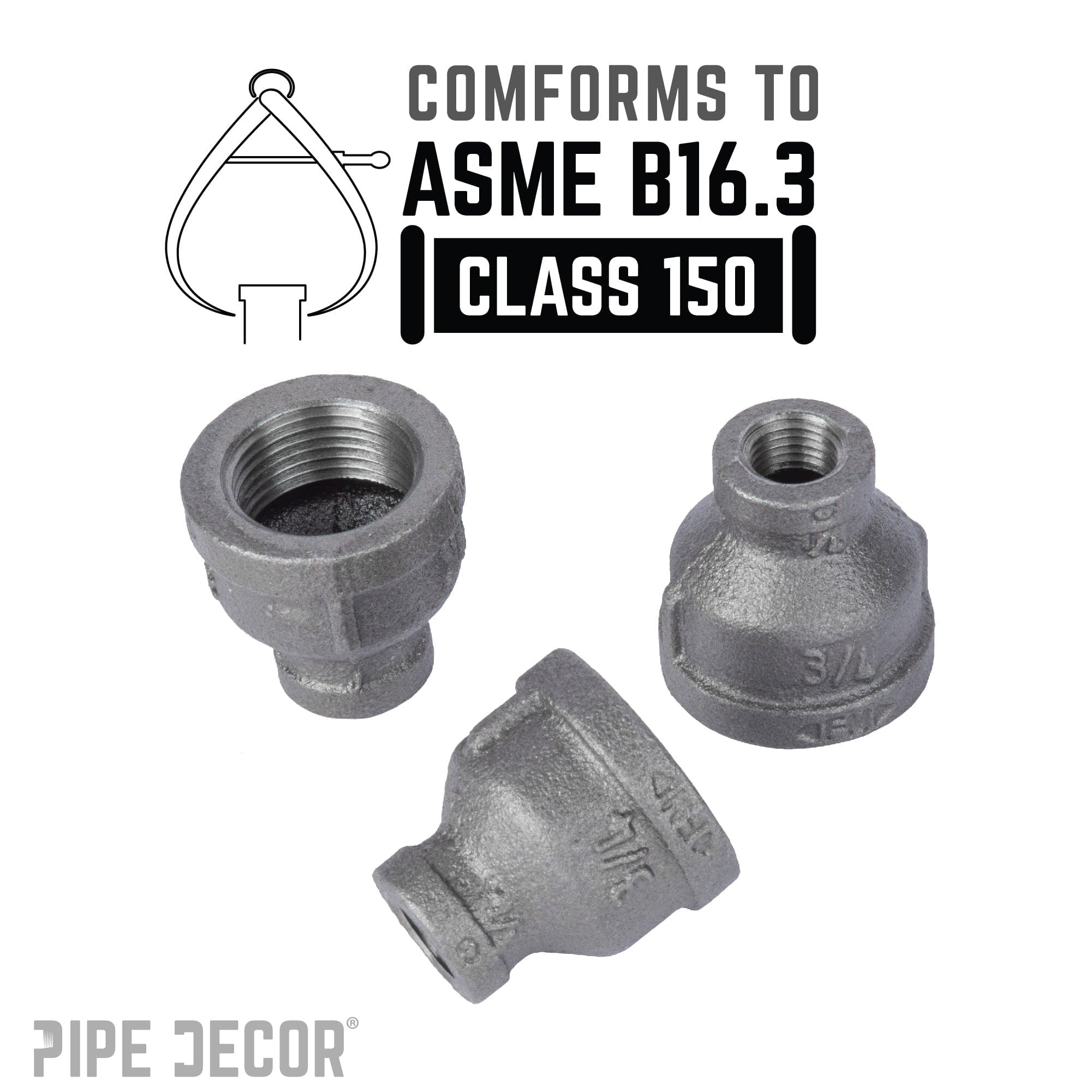 3/4 in. x 3/8 in. Black Reducing Coupling