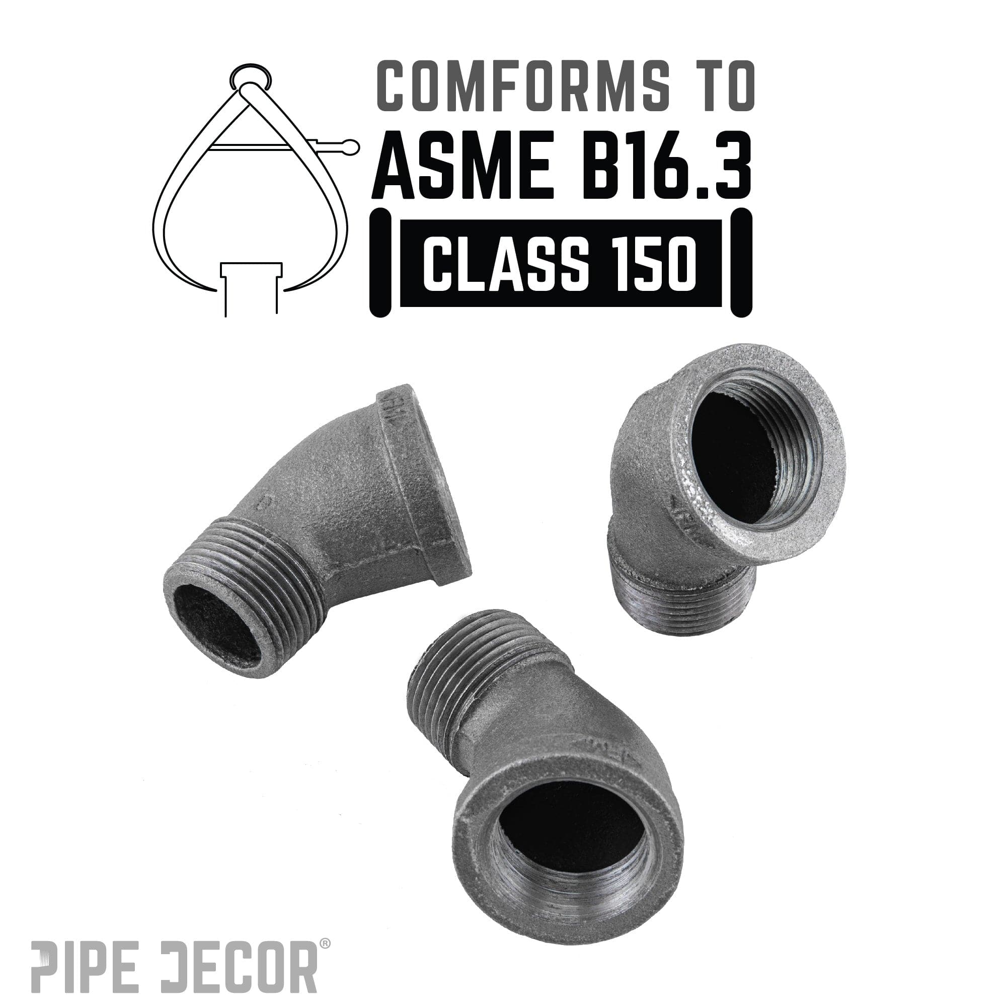 1/4 in. Black 45 Degree Street Elbow