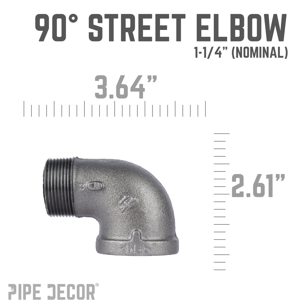 1 1/4 in. Black 90 Degree Street Elbow