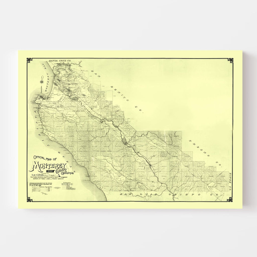 Vintage Map of Monterey County, California 1898