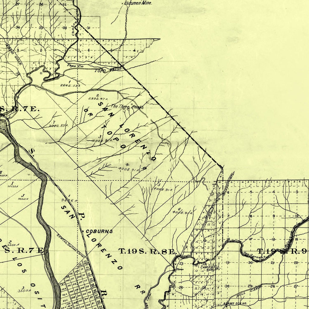 Vintage Map of Monterey County, California 1898
