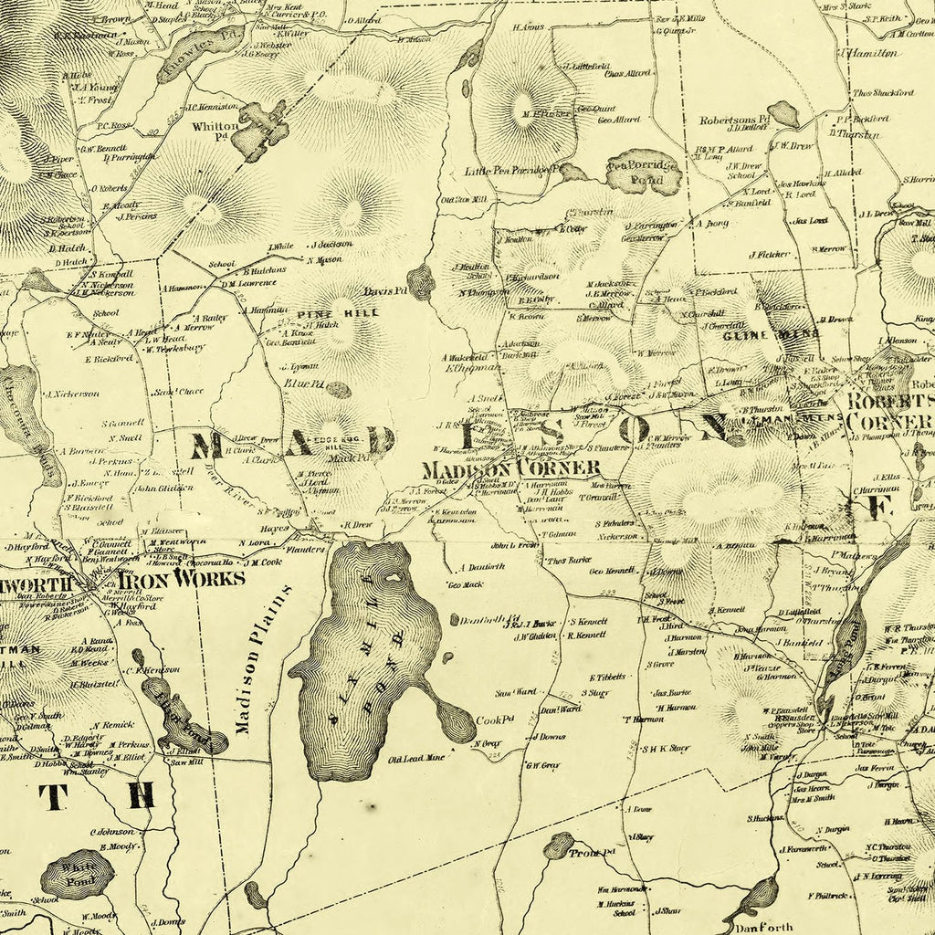 Vintage Map of Carroll County, New Hampshire 1861