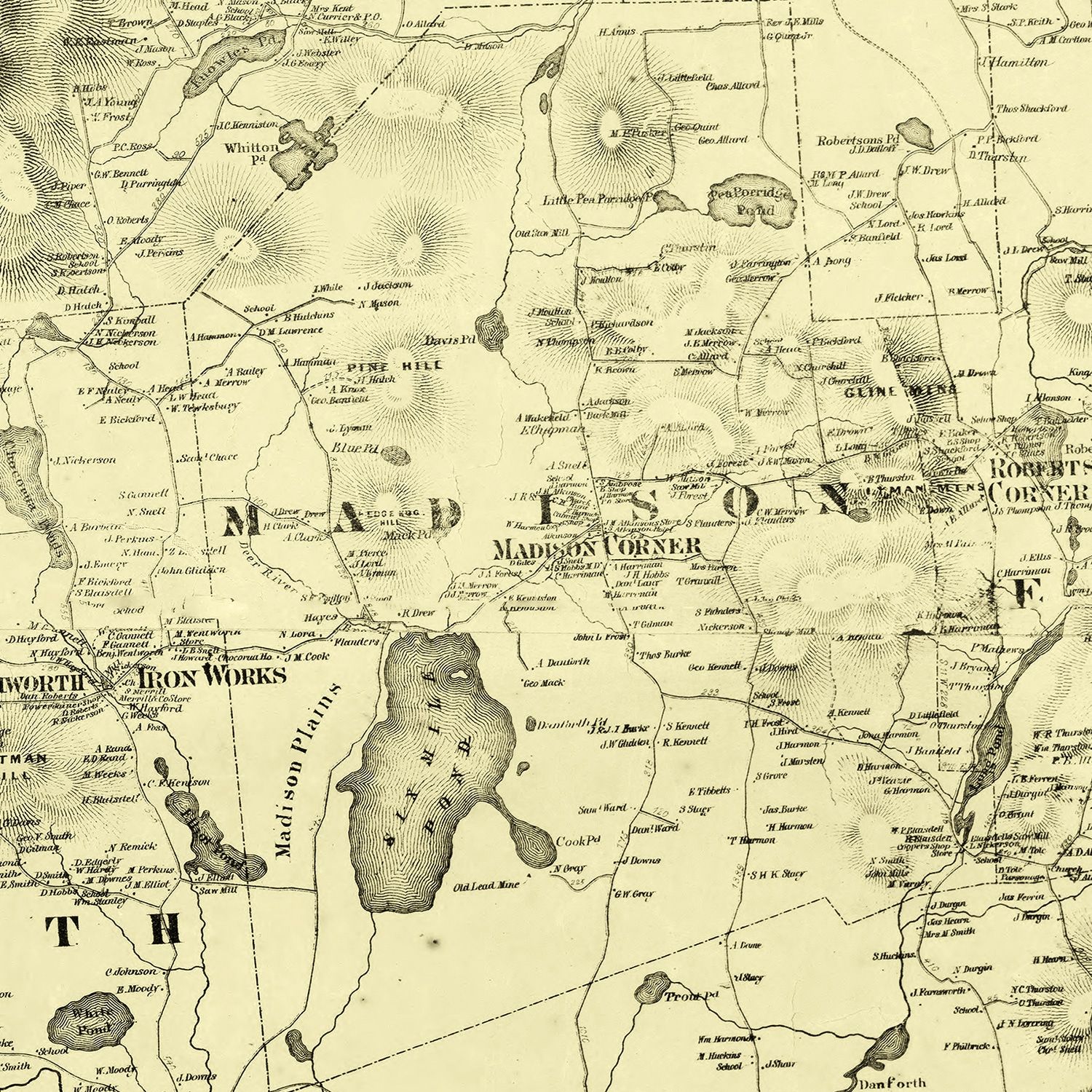 Vintage Map of Carroll County, New Hampshire 1861
