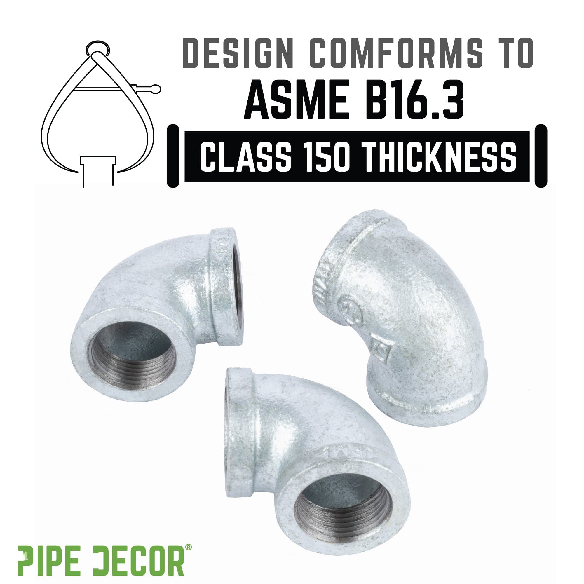 2 in. Galvanized Iron 90 Degree Elbow