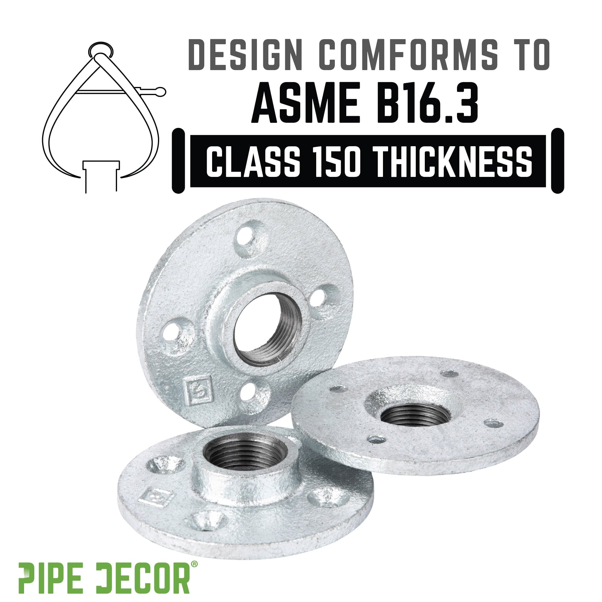 3/4 in. Galvanized Iron Floor Flange