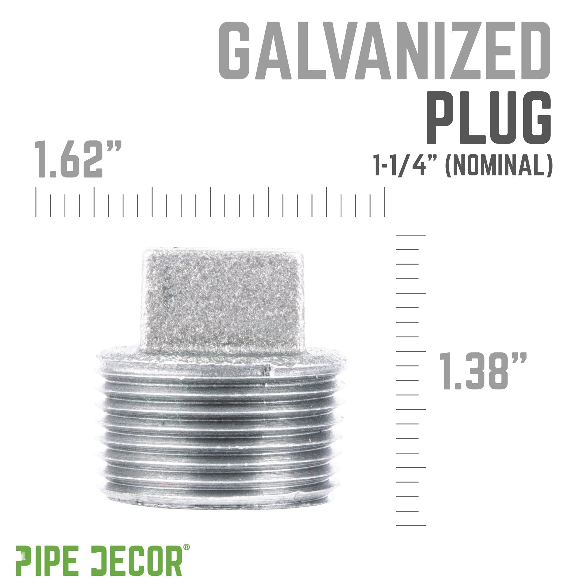 1 1/4 in. Galvanized Iron Plug