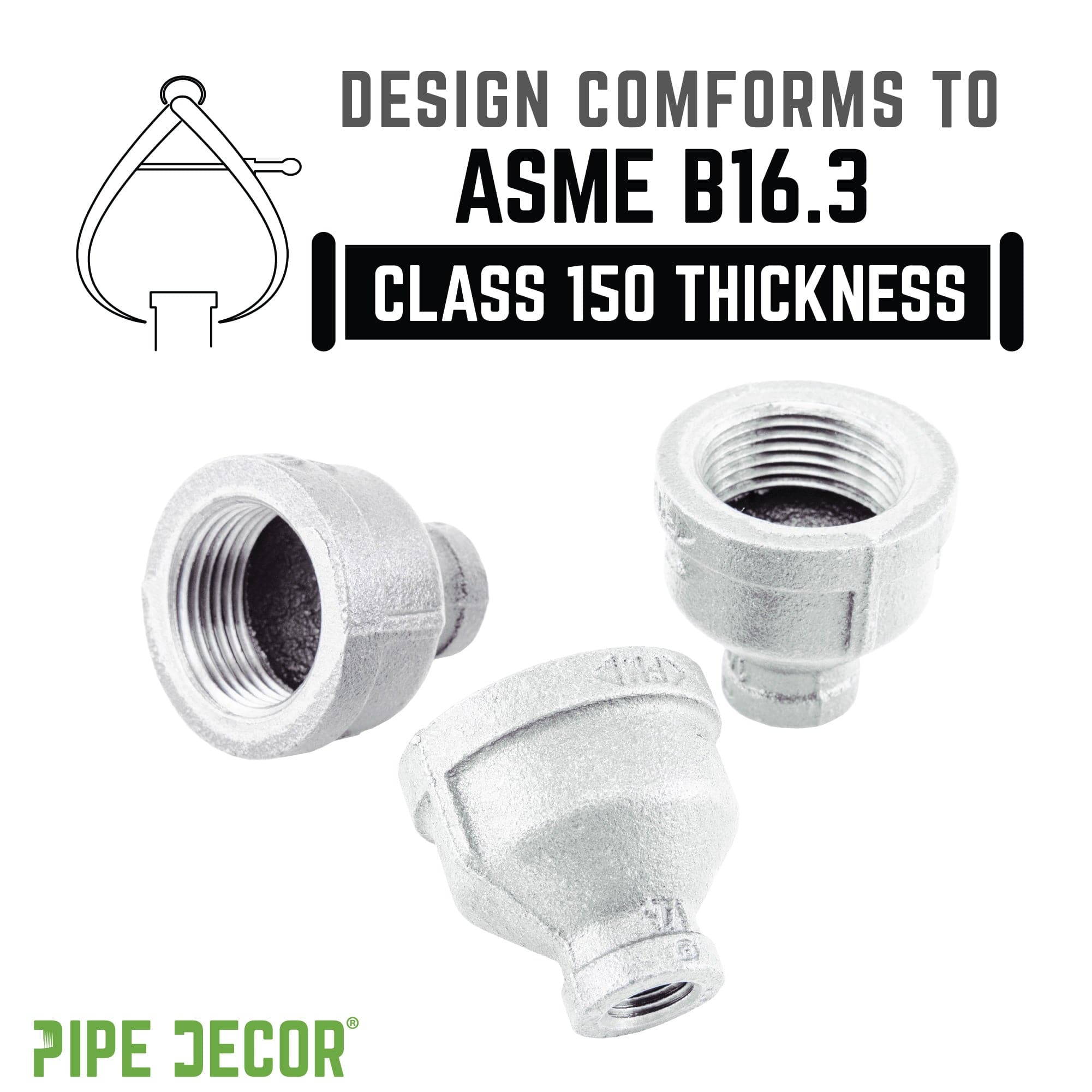 1 1/4 in. x 1/2 in. Galvanized Iron Reducing Coupling