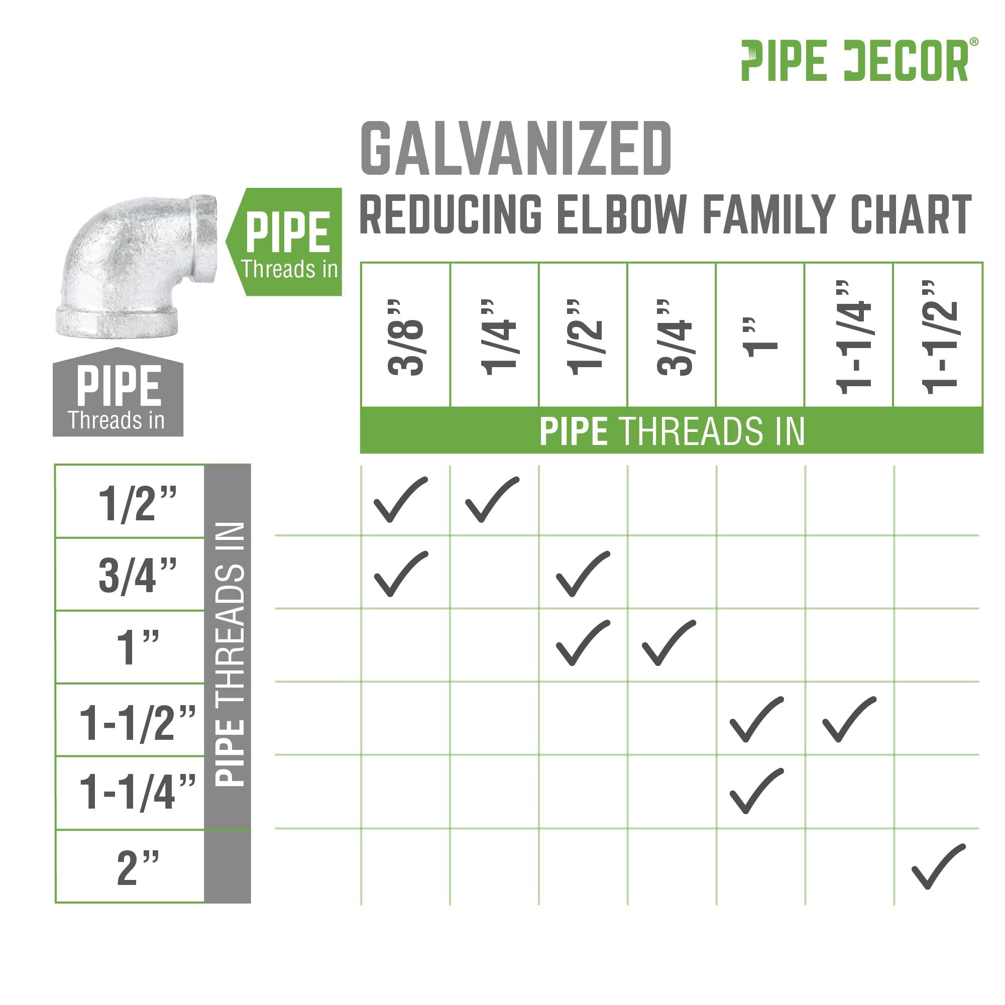 2 in. x 1 1/2 in. Galvanized Iron Reducing Elbow
